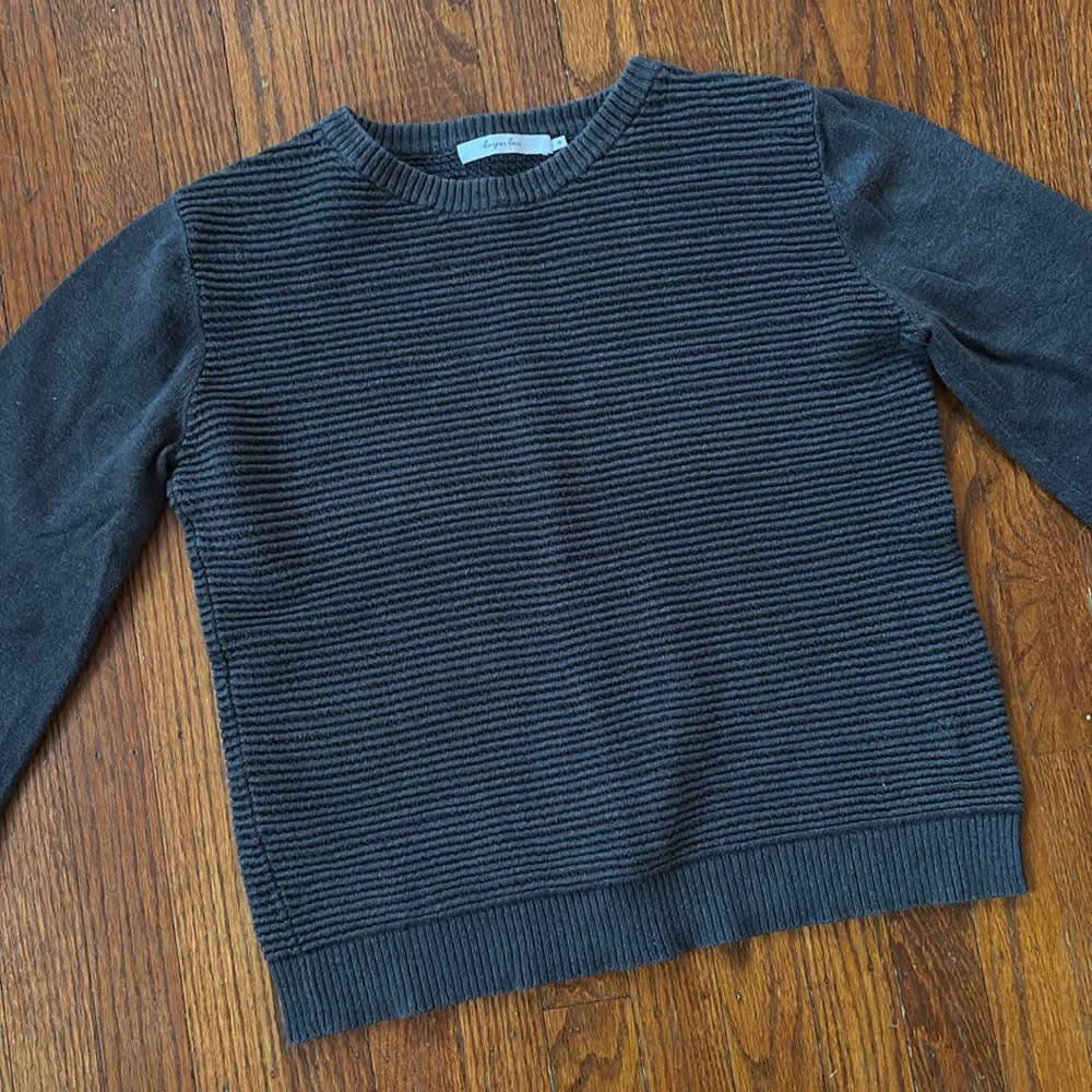 Harper Lane Dark Gray Ribbed Sweater S
